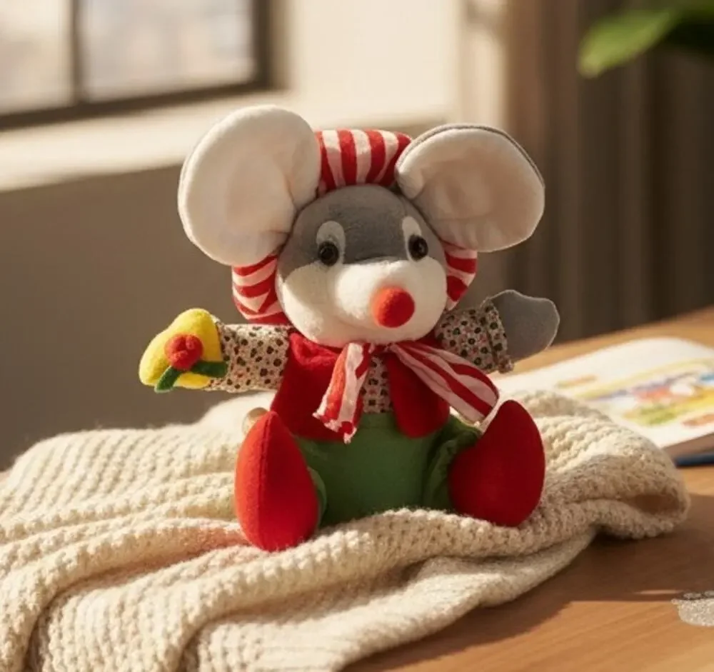 International Silver Company Christmas Mouse With Cheese Plush 12